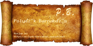 Polyák Barnabás névjegykártya