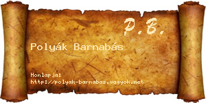 Polyák Barnabás névjegykártya